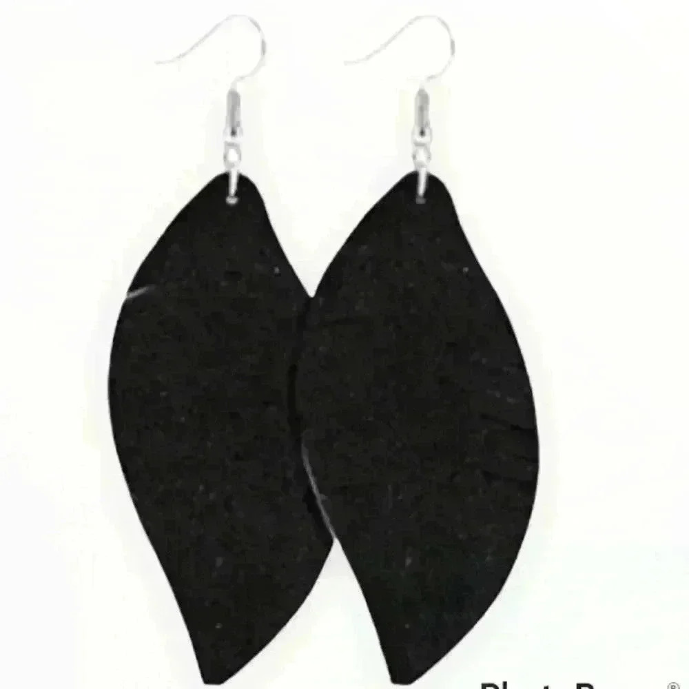 Leather Feather Earrings